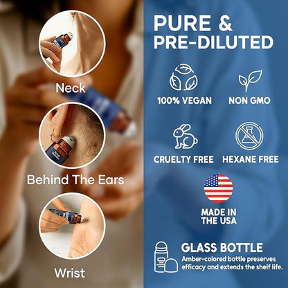 Muscle Relief Essential Oil Roll-On 10 ml - Pure & Natural Prediluted Blend for Sore Muscles, Aches & Recovery - Easy Roller for Athletes & Active Lifestyles - Nexon Botanics