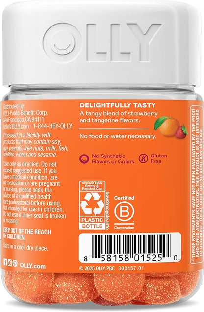 OLLY Laser Focus Gummy, Ginseng, Alpha GPC, B Vitamins, Berry Tangerine Flavor - 36 Count