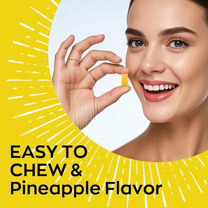 Fiber Gummies for Adults with Probiotics，No Sugar Added Pineapple Flavor, Promotes Gut Health and Regulate Bowel Movement, Vegan (60 Count（Pack of 2）)