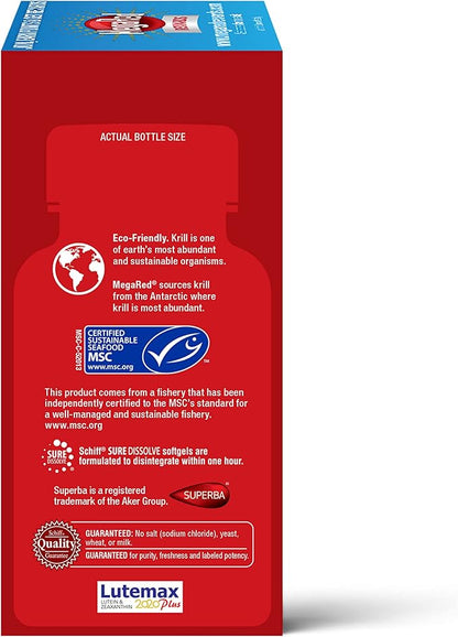 MegaRed Omega-3 Blend Total Body + Refresh 500mg Softgels, (65 Count in a Bottle), Easily Absorbed Krill Oil, to Support Your Heart, Joints, Brain & Eyes