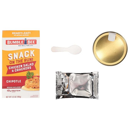 Bumble Bee Snack on the Run Duo (2 Total Kits) - BBQ Chicken Salad and Chipotle Chicken Salad with Crackers - Ready to Eat Protein Snacks