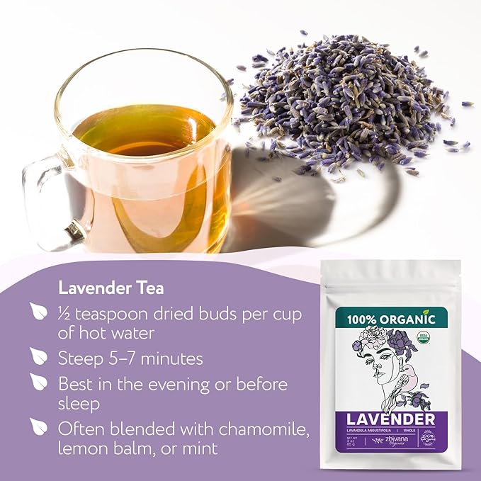 Super Value Pack 5 LB - Organic Food Grade Lavender Buds – Lavender Tea Bulk - Lavandula Angustifolia - Edible Lavander for Drinks, Cooking & Baking