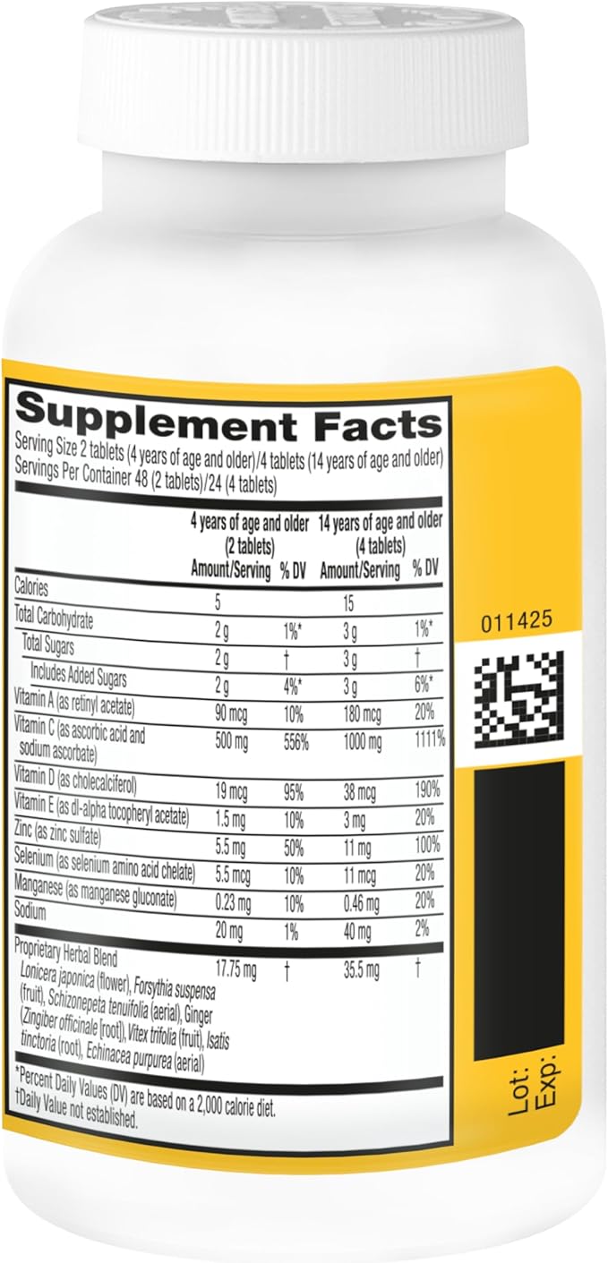 Airborne Vitamin C 1000mg (per Serving) - Citrus Chewable Tablets (96 Count in a Box) - Packaging May Vary