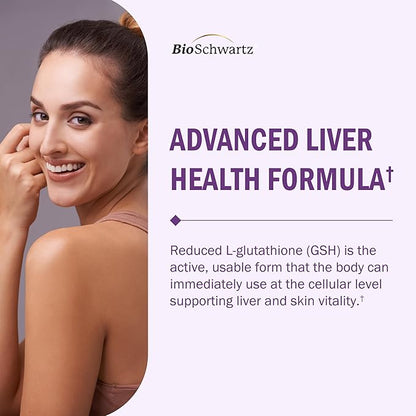 BioSchwartz Reduced Glutathione Supplement 500mg with Alpha Lipoic Acid 50mg & Milk Thistle 100mg - Glutathione Reduced Form - Gluten-Free, Third Party Quality Tested - 30 Capsules, 30 Day Supply