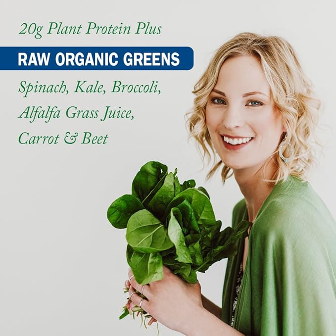 Garden of Life Raw Protein & Greens Vanilla Protein Powder – 20g Plant Based Greens Powder, Probiotics & Enzymes, Post-Workout Recovery, Vegan, Gluten-Free, Non-GMO, 20 Servings