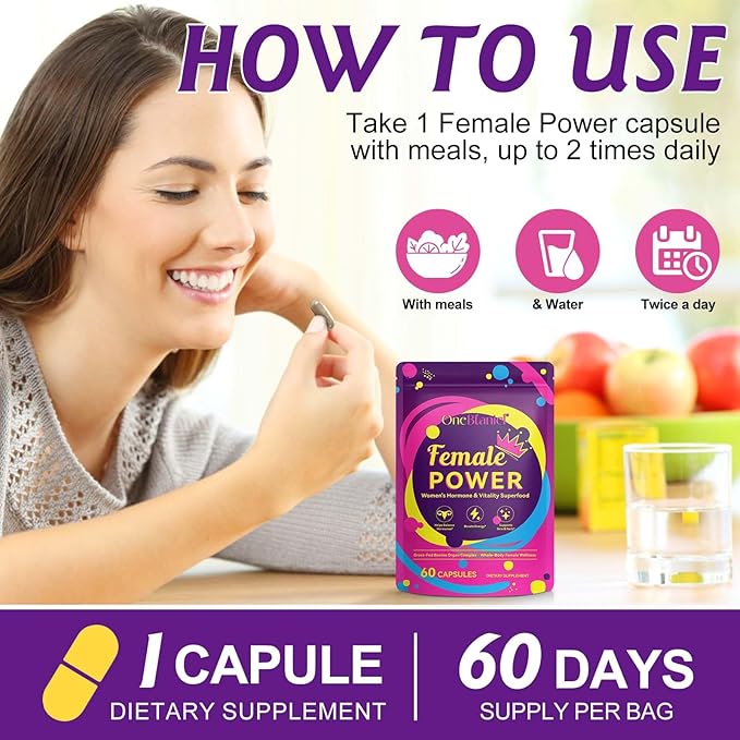 Beef Organ Supplement for Women (Beefs Liver, Kidney, Heart, & 3 More)- Grass Fed Beef Liver Capsules for Female Hormone Balance, Menstruation, Energy, Immunity & Skin Health,60 Capsules