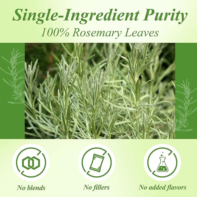 WT WEETEE Rosemary Leaf Tea Bags 100 Count,100% Caffeine-Free Herbal Tea Made from Pure Rosemary Leaves, Supports Digestion & Antioxidants