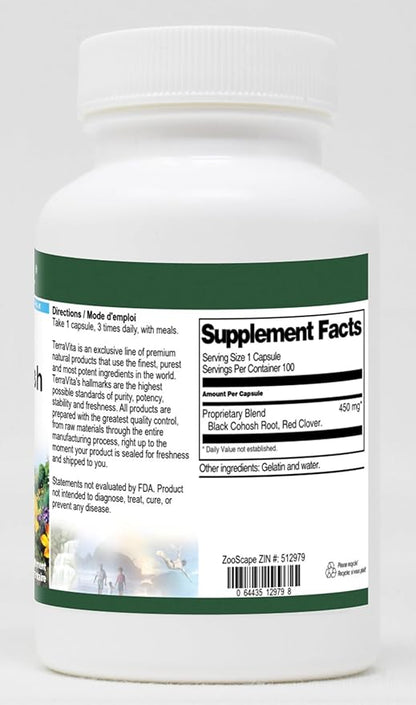 Red Clover and Black Cohosh Combination - 450 mg (100 Capsules, ZIN: 512979)