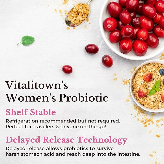 Vitalitown Women's Inner & Outer Beauty Bundle: 120 Billion CFU Probiotics (30 Strains) + Evening Primrose Oil 1300mg, Complete Gut, Vaginal & Skin Health