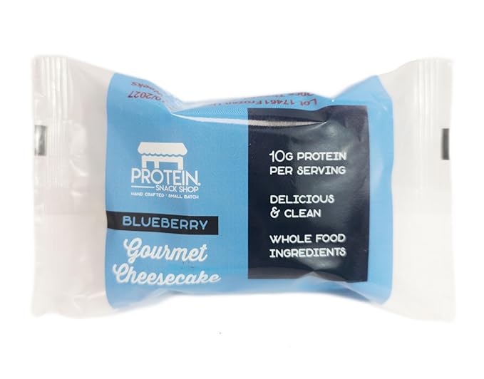 Low Carb Protein Cheesecake Bars | High Protein, Gluten-Free, Clean Ingredients Snack Bars (20, Blueberry)