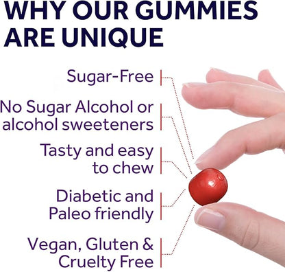 Magnesium Citrate Gummies for Kids & Adults - Sugar-Free, Vegan and Non-GMO for Better Sleep and Relaxation - Cherry Flavor with No Sugar Alcohol - 120 Count
