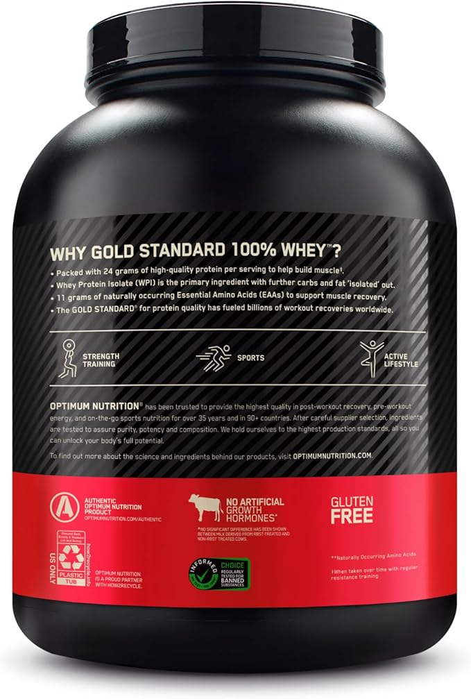 Optimum Nutrition Gold Standard 100% Whey Protein Powder, Strawberry Banana, 5 Pound (Packaging May Vary)
