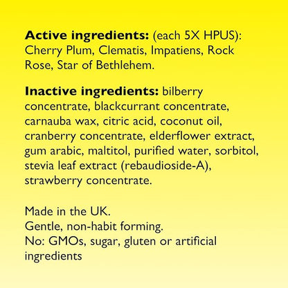 Bach RESCUE PASTILLES, Mixed Berry Flavor, Stress Relief Lozenges, Homeopathic, Flower Essences, 35 Count