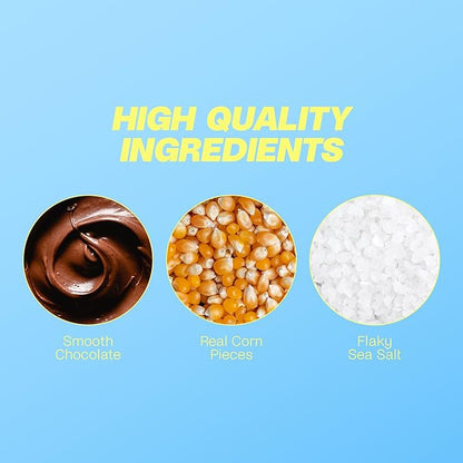 Misfits Vegan Protein Bars - Sweet & Salty Caramel Popcorn | Nutrition Bars - 15g Protein, 1g Sugar, Plant-based, Low Carb, Non-GMO, Gluten Free Snacks | Pack of 12
