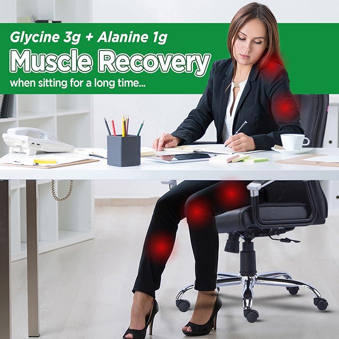 Glycine 3g Gummies, with L Alanine 1000 mg, L Theanine, GABA, Vitamin B6, Sleep Support, Muscle Relaxation, High Absorption Glycine Supplements for Adults, Sugar Free Pineapple Flavor, 60 gummies