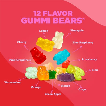 Albanese World's Best 12 Flavor Gummi Bears | 2 Pack - 36oz Bags of Candy | 12 Unique Flavors, Gluten Free, Fat Free, Soft Gummy Bears | Perfect as a Travel Snack and Sharing with Friends