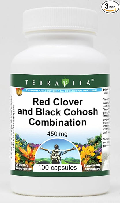 Red Clover and Black Cohosh Combination - 450 mg (100 Capsules, ZIN: 512979) - 3 Pack