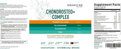 Granions Glucosamine Chondroitin MSM Complex Powder – Joint Supplements for Men and Women - Chondrosteo, Hydrolyzed Marine Collagen Peptides, Pack of 2 – Wild Berry Flavor, 19.8oz