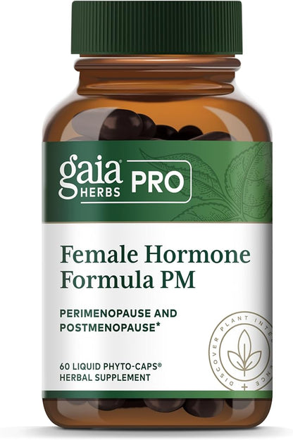 Gaia Herbs Pro Female Hormone Formula PM - Women's Health Supplement for Menopause & Sleep Support - Black Cohosh & St. John's Wort - Vegan, Soy-Free & Gluten-Free - 60 Liquid Phyto-Caps (30 Servings)