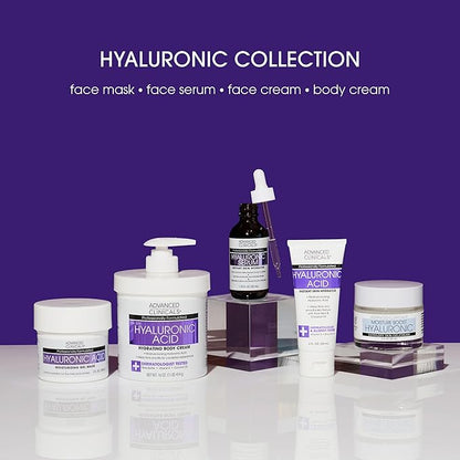 Advanced Clinicals Hyaluronic Acid Moisturizer Gel Face Cream W/Vitamin E + B5 | Hydrating & Vitamin C Face Lotion Hydrates Dry Skin & Improve Look Of Wrinkles & Fine Lines, 2 Fl Oz