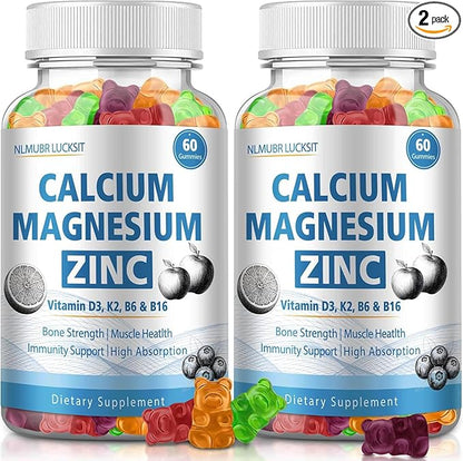 1200mg Calcium Gummies with Vitamin D3,K2,B6 Calcium Citrate Magnesium Zinc for Bonе & Immune Support, Calcium Supplements for Women&Men 120 Chews