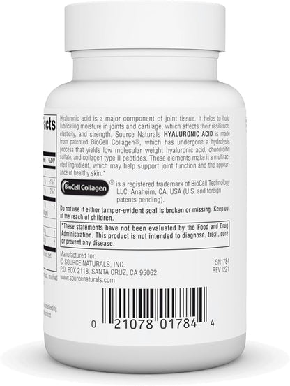 Source Naturals Hyaluronic Acid, 50mg, 60 Tablets