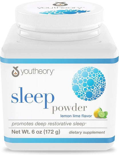 Youtheory Sleep Nighttime Powder - Powder for Circadian Rhythm Support & Stress Relief - Contains L-Theanine & Glycine - 6 oz (30-Day Supply)