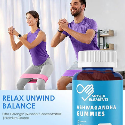 Ashwagandha Gummies & Vitamin D Gummies for Men & Women - Relax & Restore, Ashwa Root Extract Supplement Gummy, Mixed Berry Flavored (60 Count Pack of 1)
