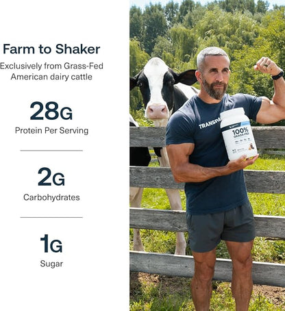 Transparent Labs Grass-Fed Whey Protein Isolate - Naturally Flavored, Gluten Free Whey Protein Powder with 28g of Protein per Serving & 9 Amino Acids - 30 Servings, Oatmeal Chocolate Chip Cookie