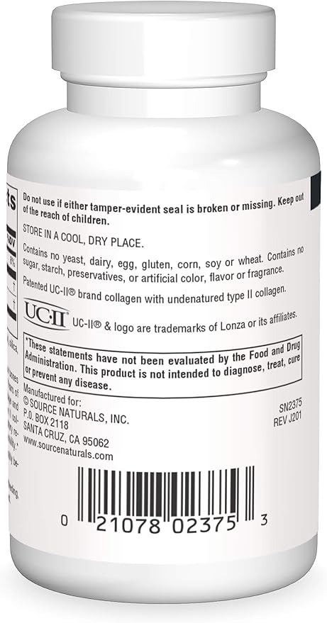 Source Naturals UC-II, Undenatured Collagen Joint Comfort* 40 mg - 60 Capsules