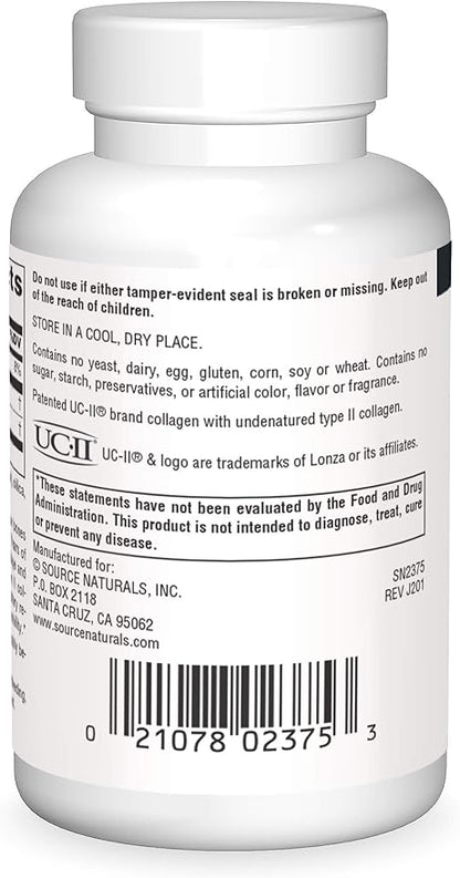 Source Naturals UC-II, Undenatured Collagen Joint Comfort* 40 mg - 60 Capsules