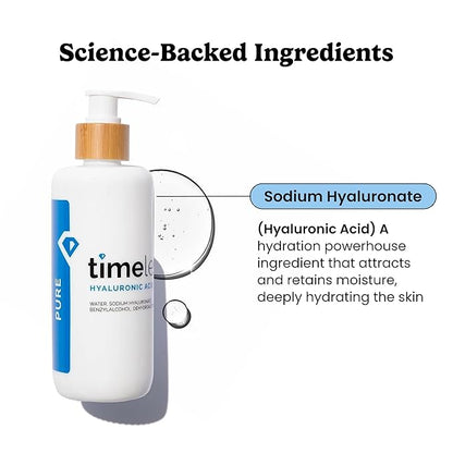 Timeless Skin Care Hyaluronic Acid 100% Pure Serum - Hydrating Face Serum for Personal Care - Fragrance-Free - Hyaluronic Acid - for Skin Care - 8 oz