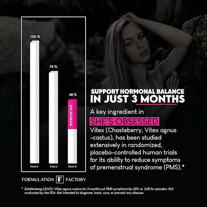 Formulation Factory She's Obsessed: 10-in-1 Hormone Balance Maximizer with Shilajit, Maca, Ashwagandha, DIM, Dong Quai, Zinc & More for Vitality & Balance 360 Count (Pack of 3)
