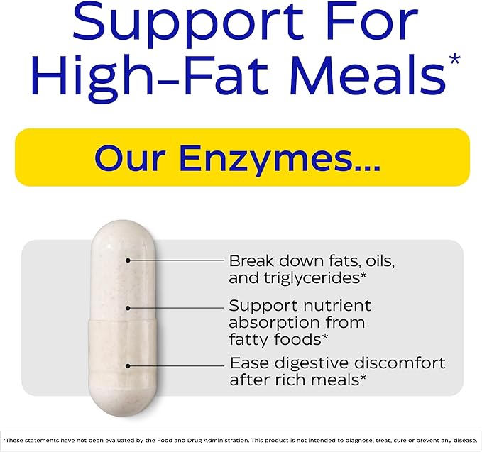 Enzymedica Lypo Gold, High Potency Lipase Digestive Enzymes for Fat Digestion, Supports Occasional Bloating Relief & Digestive Health, Keto-Friendly, Vegan, 240 Capsules