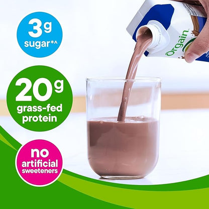 Orgain Clean Protein Shake,Grass Fed Dairy,Creamy Chocolate Fudge - 20g Whey High Protein,Kosher,Ready to Drink,Low Net Carbs,Gluten Free,No Soy Ingredients,11 Fl Oz,(Pack of 24)