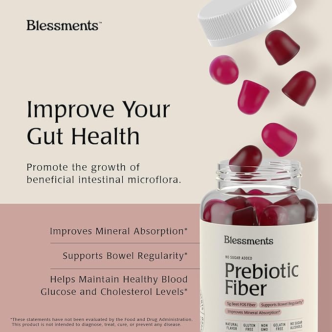 Prebiotic Fiber Gummies for Adults & Kids with No Added Sugar- 5g (60 Count-2 Pack) High Fiber Supplement Gummies - Vegan - Keto Friendly - Digestive Health Supplements