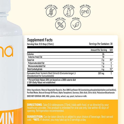 Manna Vitamins Evolved Liposomal Liquid Curcumin for Advanced Absorption Best Turmeric Supplement for Daily Joint & Immune Health Support - Vegan, Non-GMO, 95% Curcuminoids (3 Pack)
