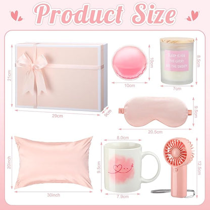 11 Pcs Mother's Day Menopause Gift for Women Care Baskets Box Pink Menopause Support Gifts Calming Anxiety Stress Relief Set for Birthday
