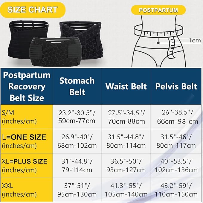 ChongErfei Postpartum Support Recovery Belly Wrap Waist/Pelvis Belt Body Shaper Postnatal Shapewear (Beige, XXL)