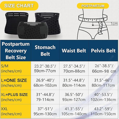 ChongErfei Postpartum Support Recovery Belly Wrap Waist/Pelvis Belt Body Shaper Postnatal Shapewear (Beige, XXL)