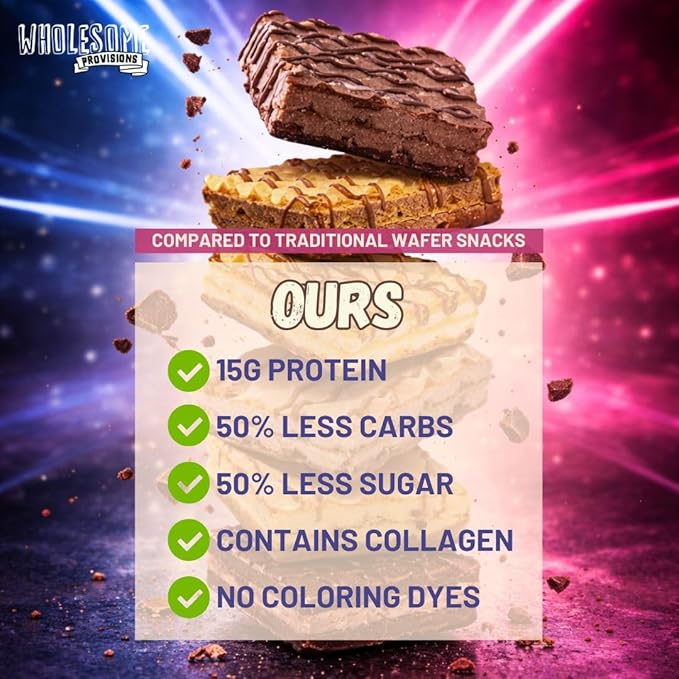 Protein Wafer Squares, Value Variety Pack, 15g Protein, Low in Sugar, 10 Squares Total, Light and Crispy, Includes Vanilla, Mocha, Chocolate, Lemon, Chocolate Raspberry (Variety, 1 Pack)