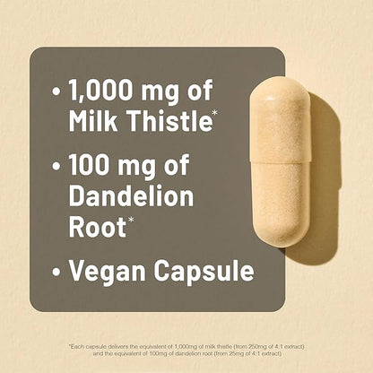 NatureWise Milk Thistle with Dandelion Root - Silymarin - Antioxidant Liver & Kidney Health Support Supplement - Vegan, Non-GMO, Gluten Free - 60 Count[60-Day Supply]