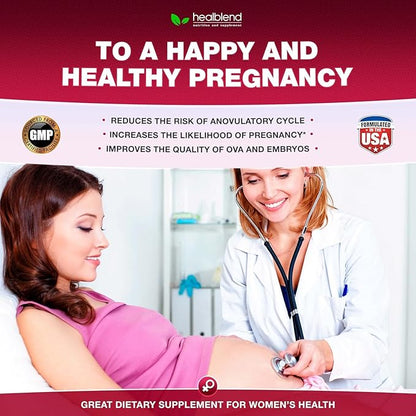 healblend Myo & D-Chiro Inositol Plus Supplement Blend, Hormonal Balance, Healthy Ovulation & Overall Wellness Support for Women, Fertility and Pregnancy Health (2 Pack)