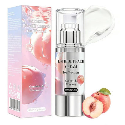 Bioidentical Estriol Cream for Women, Intimate Moisturizing Cream for Vaginal Dryness & Discomfort, Menopause Support (Peach Flavor)