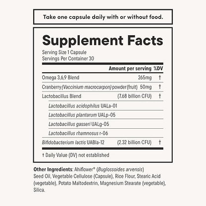 Daily Nouri Probiotics for Women | Vaginal Health + Urinary Tract Support | Vaginal pH & Microbiome Balance | 5 Clinically Studied Strains + Cranberry & Omega | 30-Day Supply