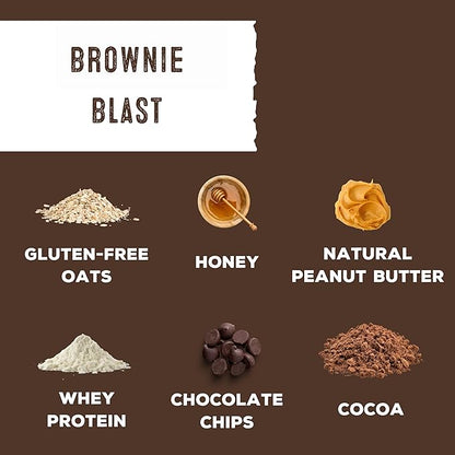 simplyFUEL Whole-Food Protein Balls (Brownie Blast), 8 g High-Protein, Gluten-Free, Healthy Snack for Adults & Kids, 9.6 oz