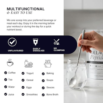 The Intelligent Health FORTIBONE®, FORTIGEL® & VERISOL®, Premium Bioactive Collagen Peptides Powder, Bone Support Functional Blend, Grass Fed Bovine Hydrolyzed Collagen, Unflavored, 30 Servings