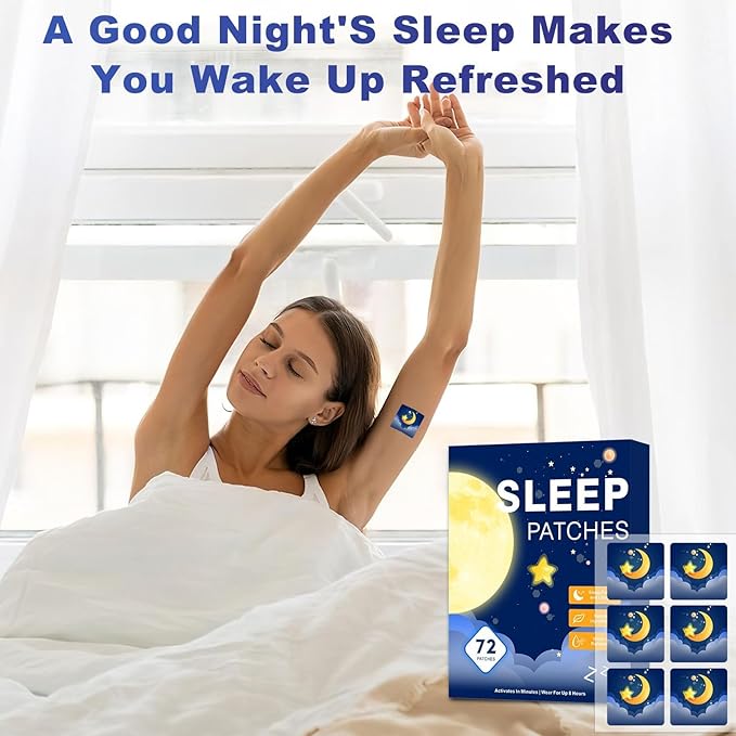 Sleep Patches for Adults Extra Strength, Sleep Patch with Melatonin & Valerian, All-Natural Deep Sleep Support Patches for Women & Men