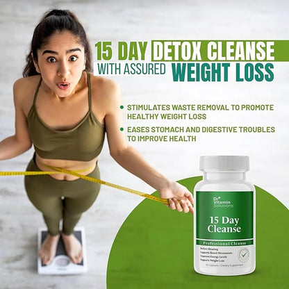 15 Day Gut Cleanse Detox for Women, GLP-1 Support - Natural Colon & Detox Cleanse for Weight Loss - Bloating & Constipation Relief - Flushes Toxins & Supports Immunity - 30 Ct.