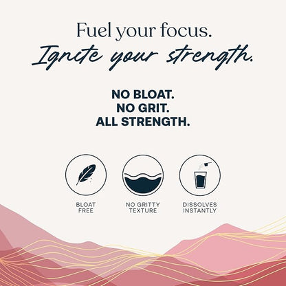 True Grace FuelHer RapidMix Creatine Monohydrate - Unflavored - for Women - Supports Lean Muscle, Mental Clarity & Metabolism - 100 mg Magnesium - Bloat Free - Mixes Instantly - Non-GMO - 30 Servings